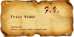 Fricz Vidor névjegykártya