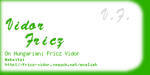 vidor fricz business card